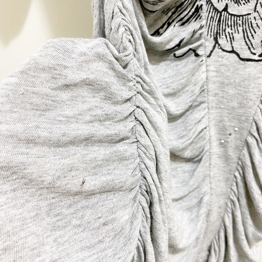 Language Angels Floral Rhinestone Draped Blouse S - Picture 9 of 9